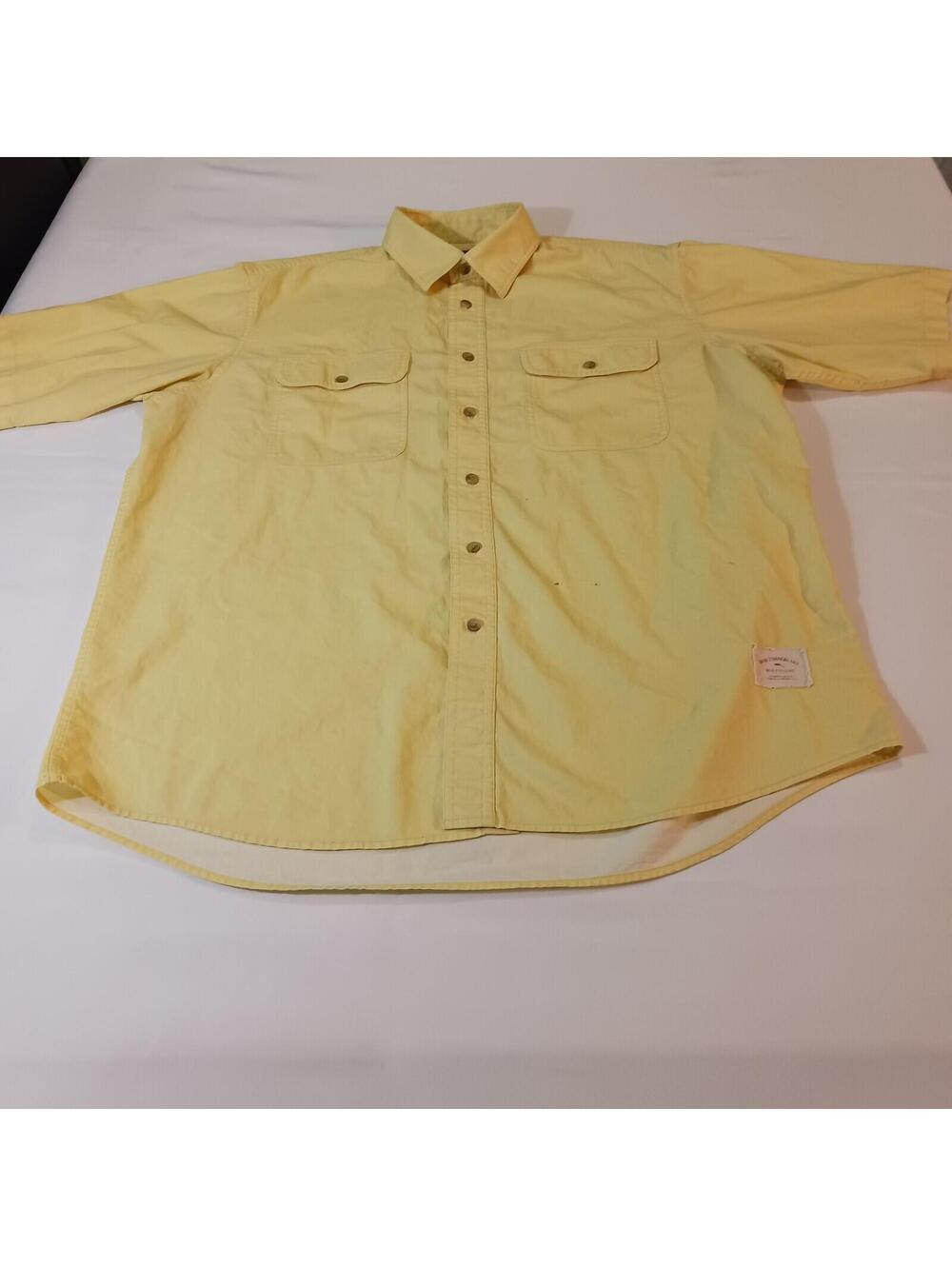Bob Timberlake Build To Last Men's Yellow Cotton Short Sleeve Pockets Large